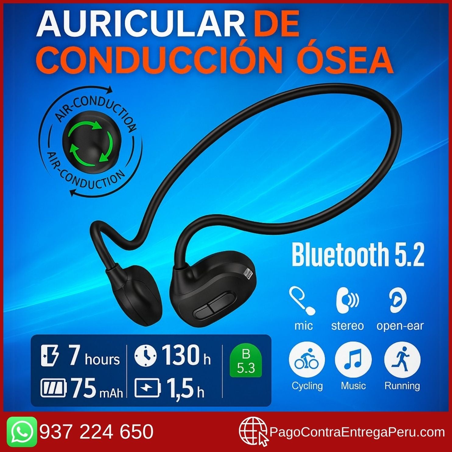⭐⭐⭐AUDIFONO DE CONDUCCIÓN ÓSEA⭐⭐⭐