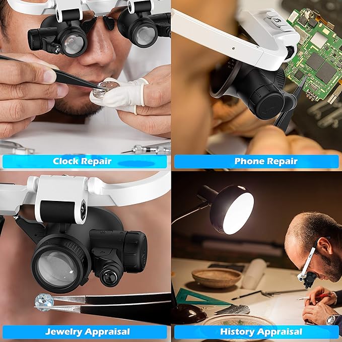GAFAS BINOCULARES "OCULUS PLUS" CON LENTES DE AUMENTO Y LUZ LED