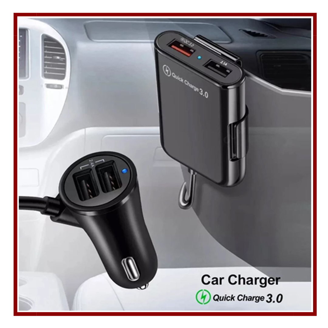 CARGADOR DE AUTO 4 PUERTOS USB