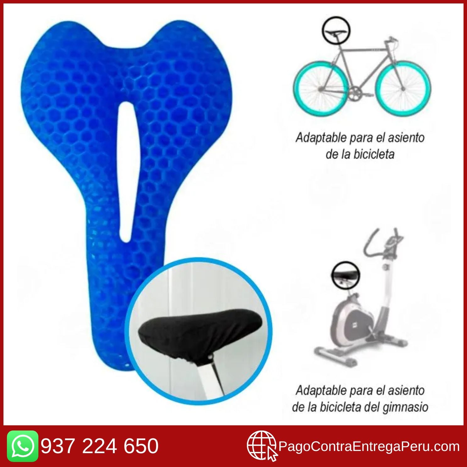ASIENTO DE GEL ORTOPÉDICO PARA BICICLETA