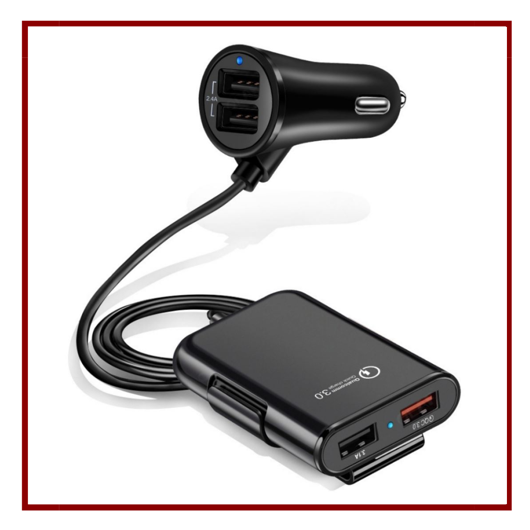 CARGADOR DE AUTO 4 PUERTOS USB