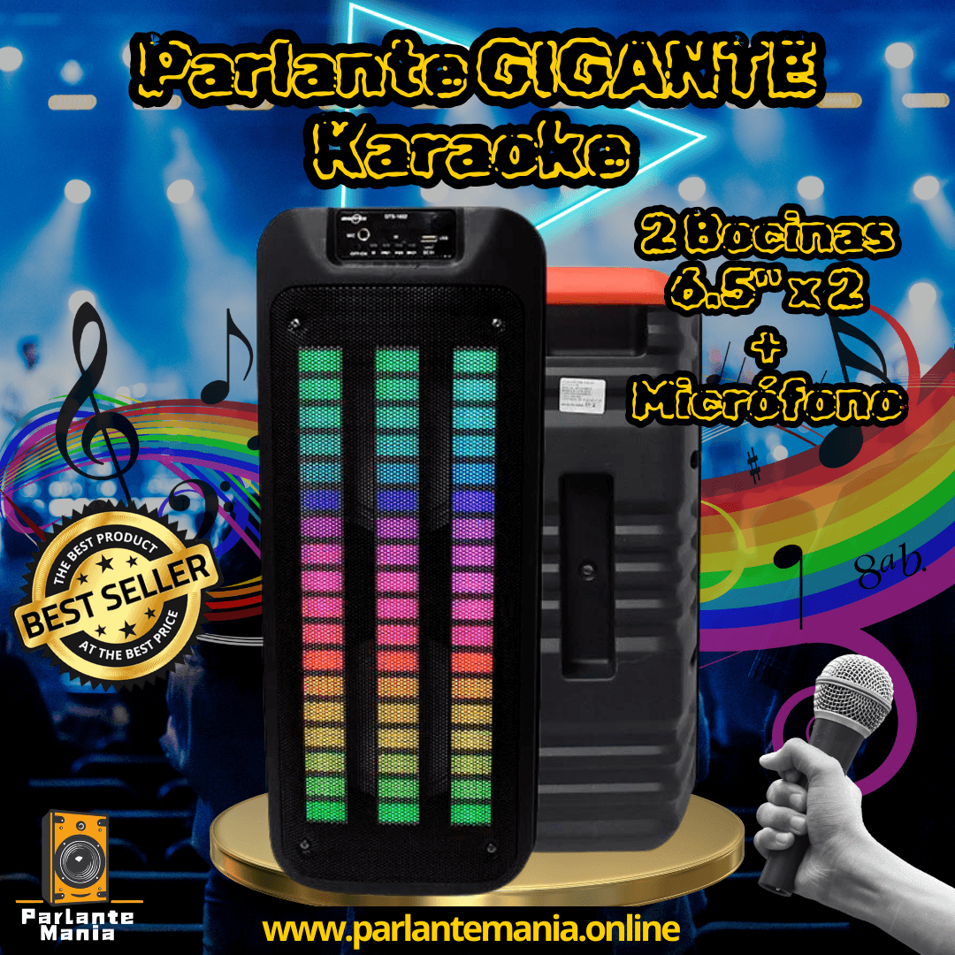 🎤PARLANTE GIGANTE KARAOKE🎤 CON 2 BOCINAS 🔊🔊 Y LUCES LED