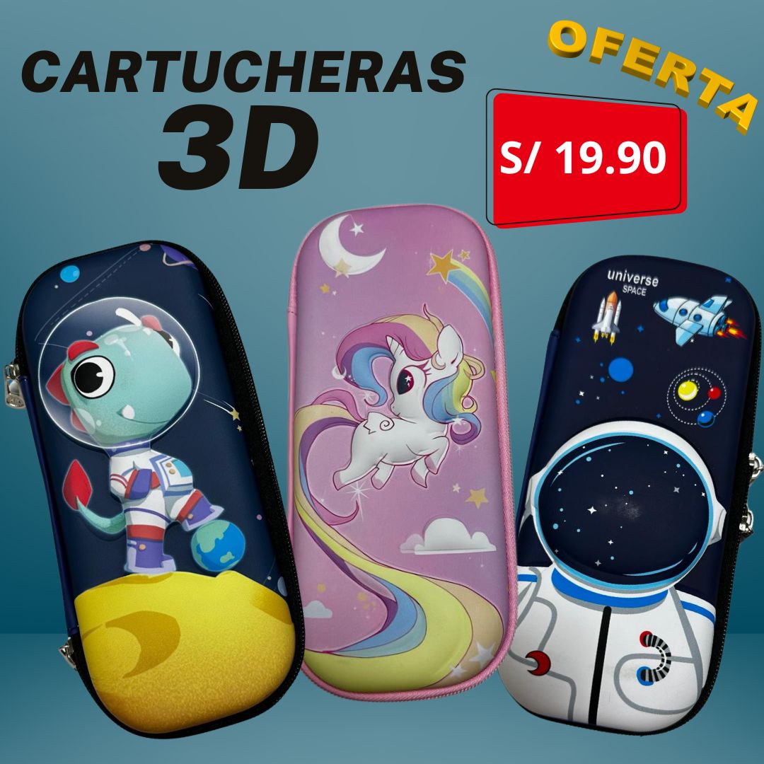 CARTUCHERA 3D PARA NIÑOS