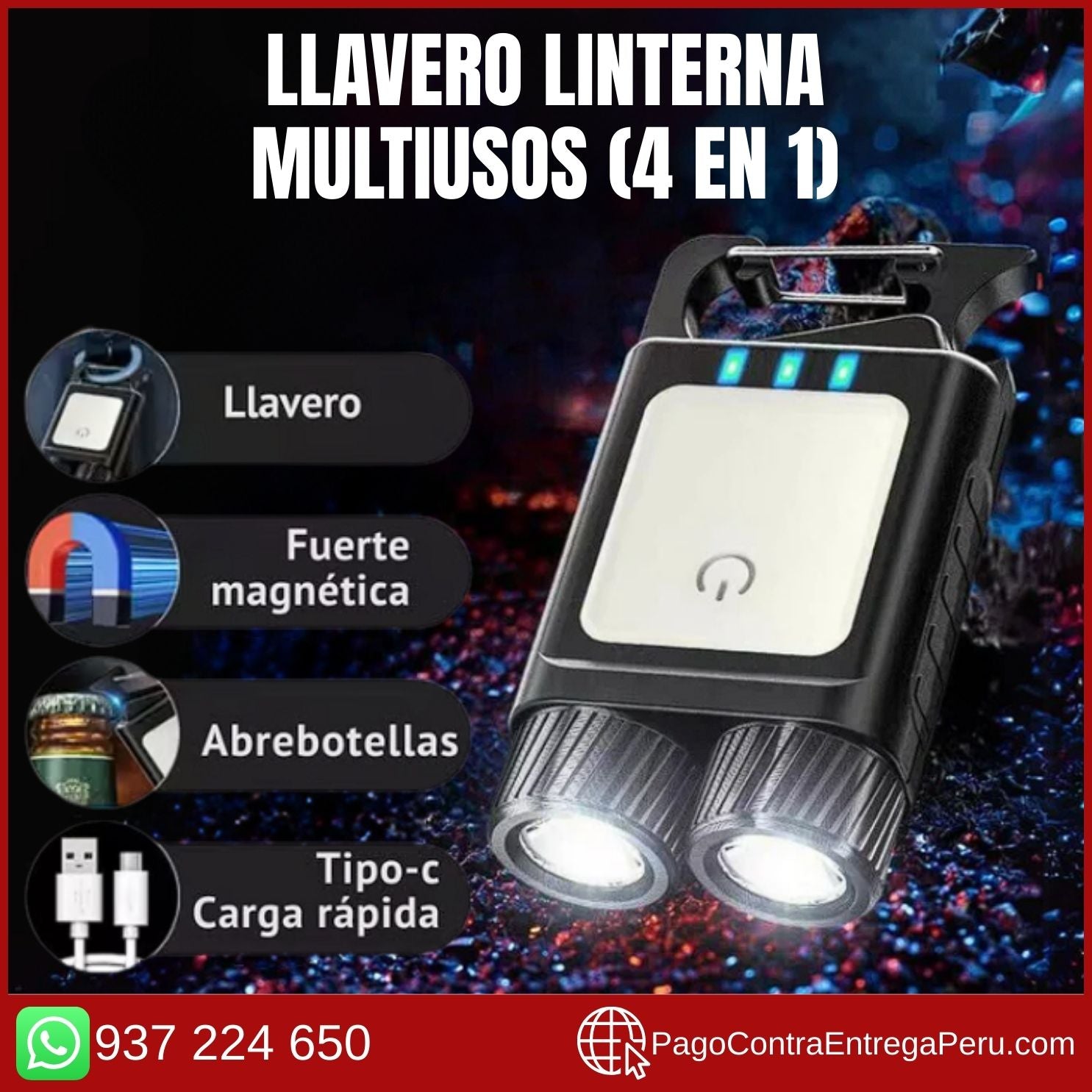 Llavero Linterna Multiusos