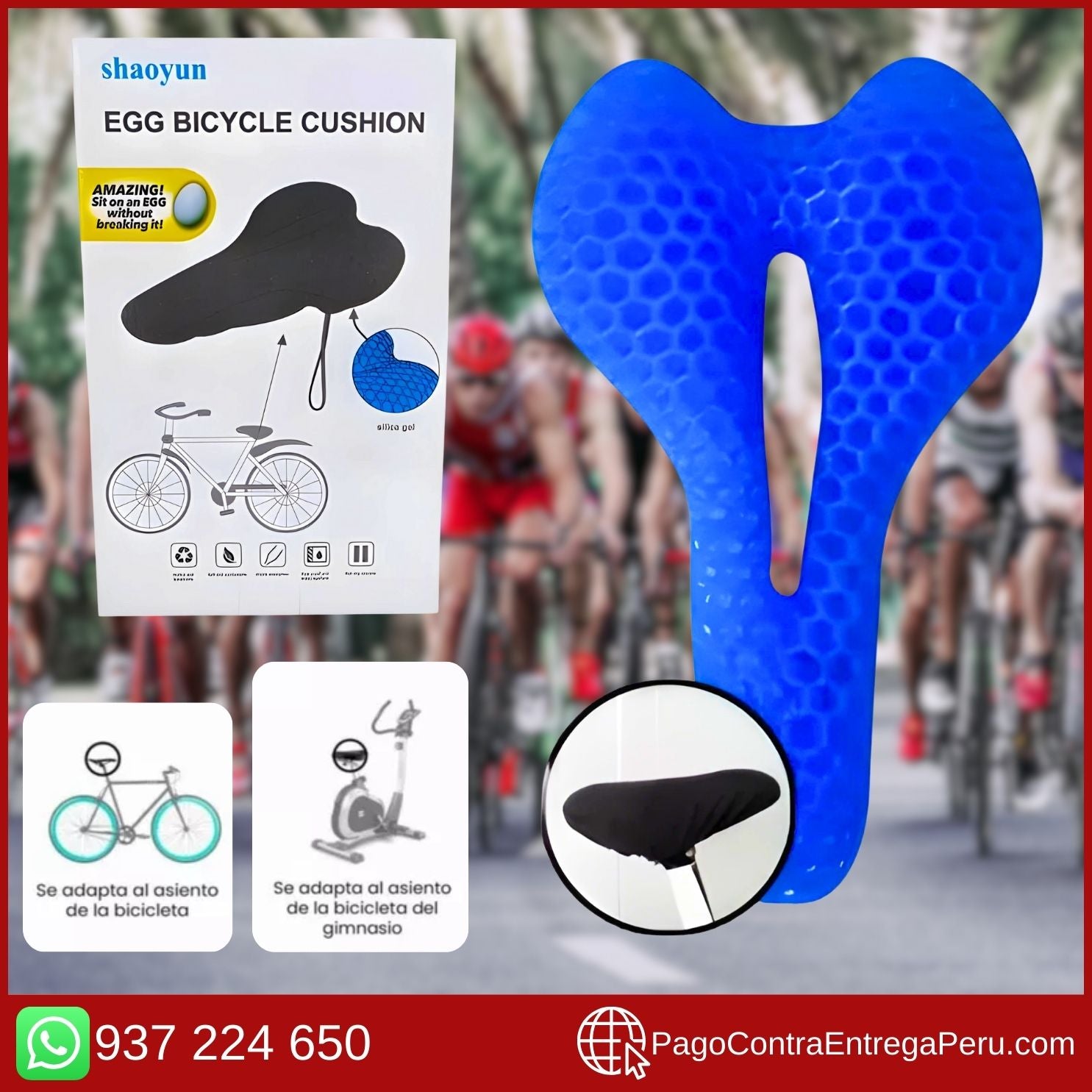 ASIENTO DE GEL ORTOPÉDICO PARA BICICLETA