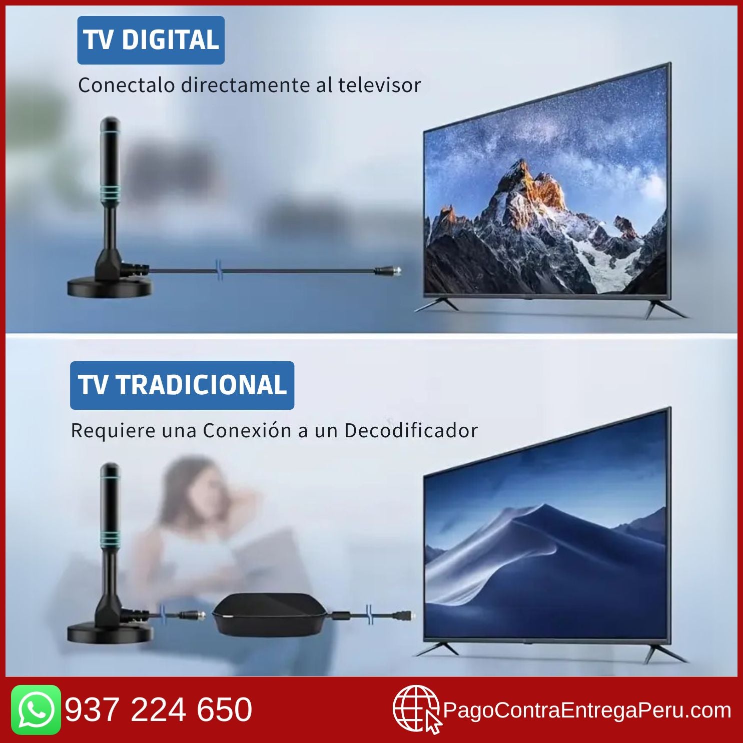 ANTENA DE TV DIGITAL HD 4K PREMIUM *