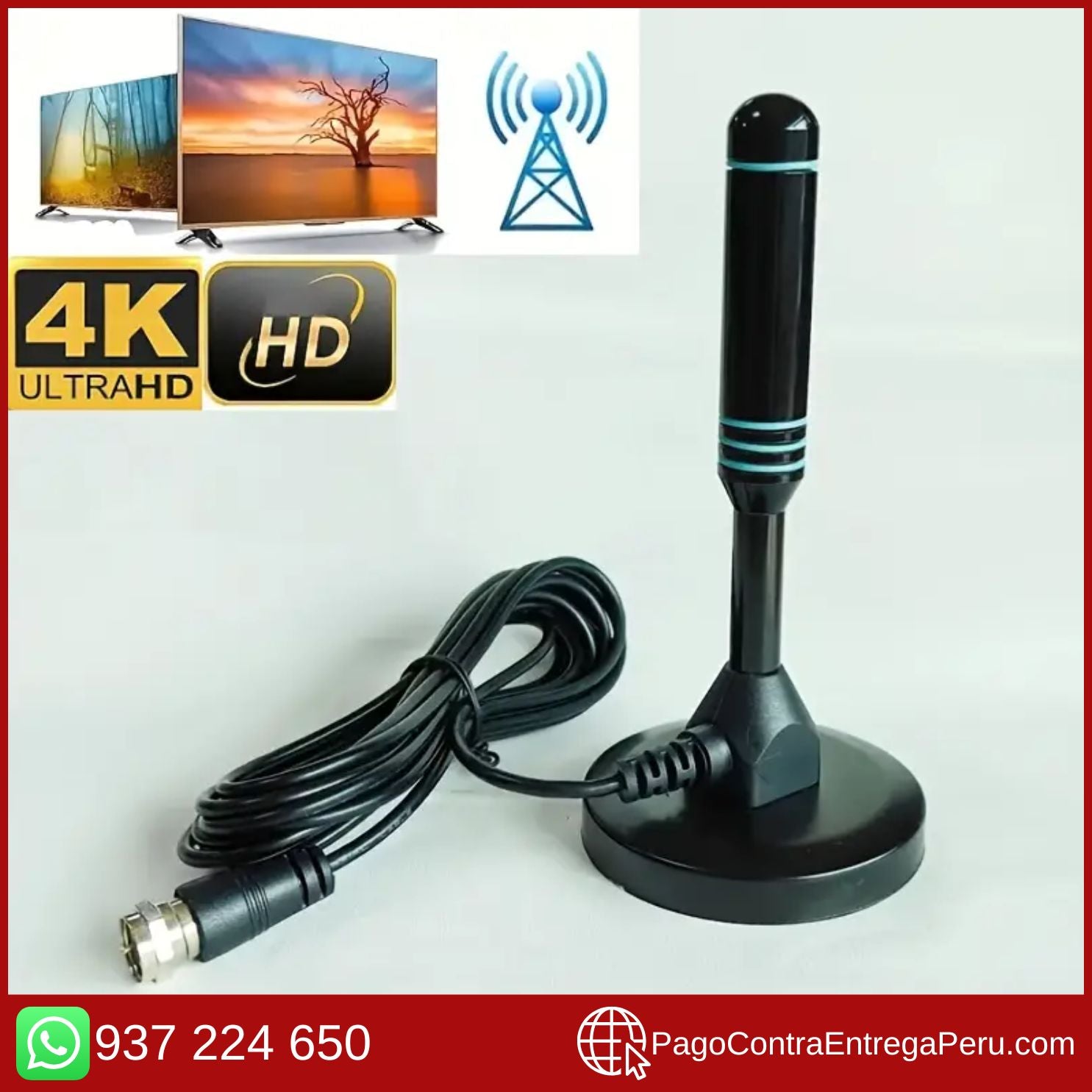 ANTENA DE TV DIGITAL HD 4K PREMIUM *