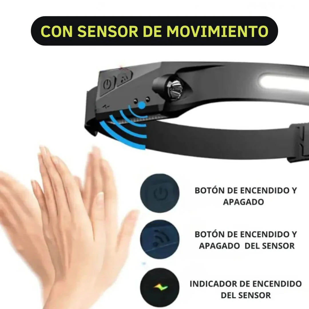 🔦 Linterna Flex de Cabeza con Sensor de Movimiento - LED PRO 🌟