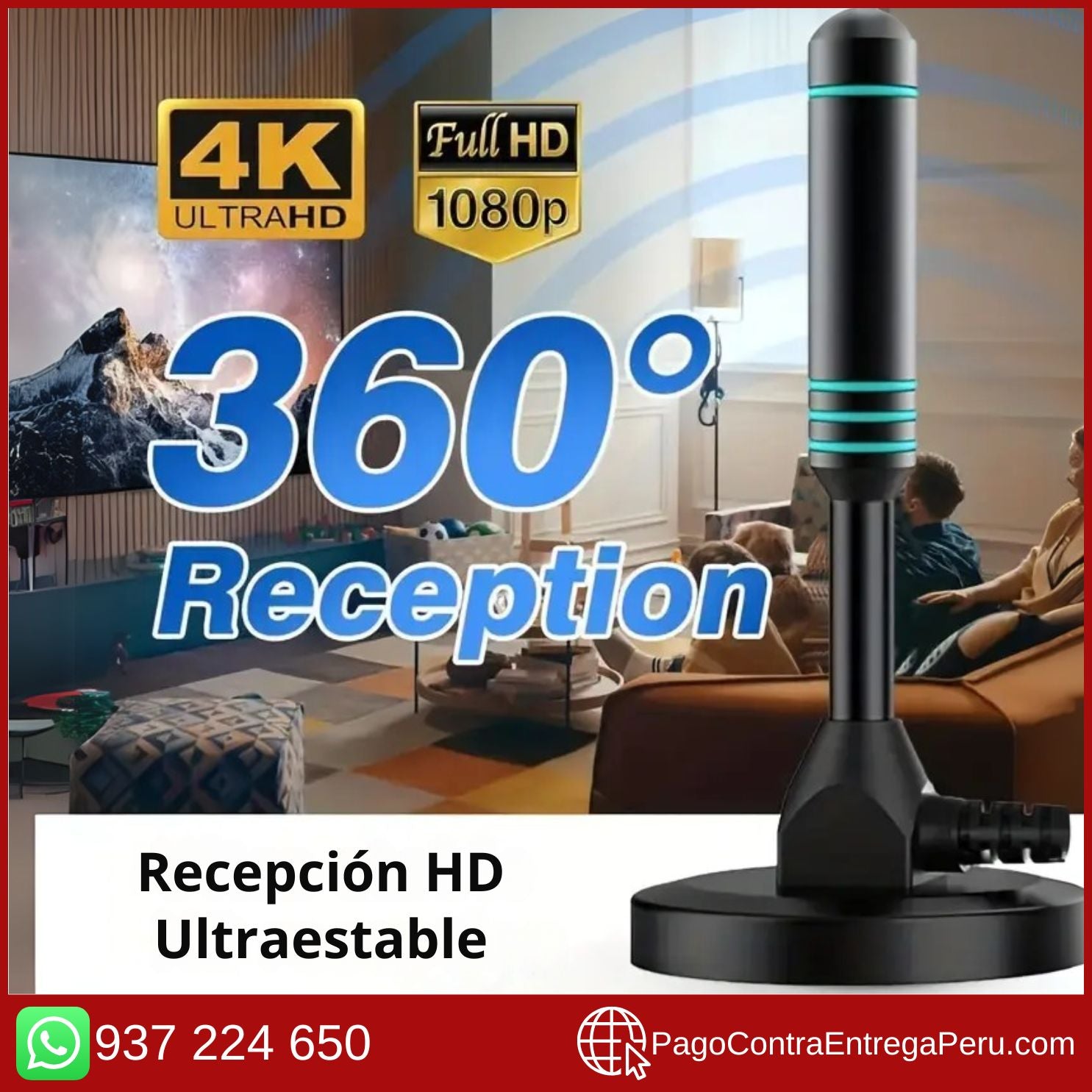 ANTENA DE TV DIGITAL HD 4K PREMIUM *