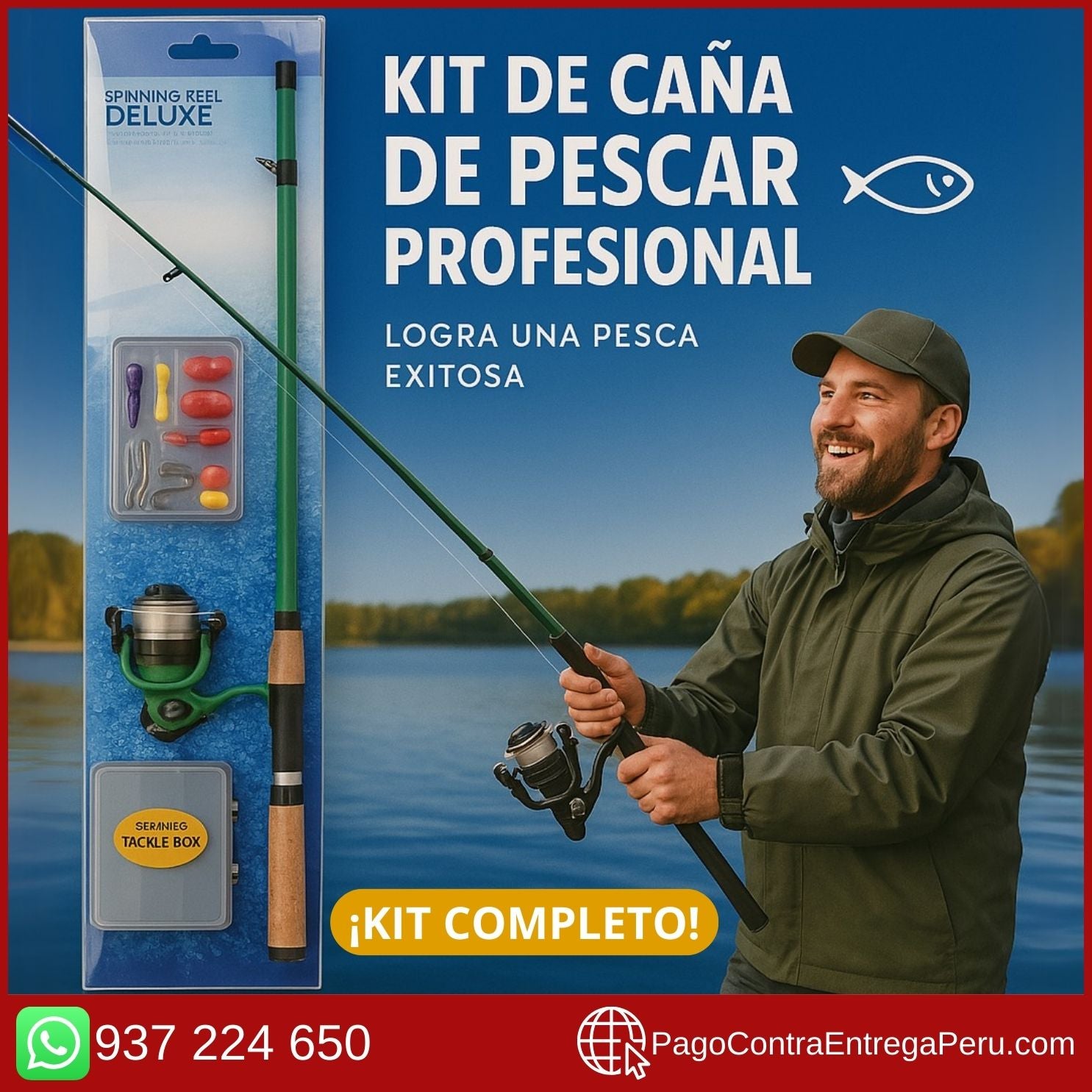 🎣 KIT CAÑA DE PESCA PROFESIONAL 🐟