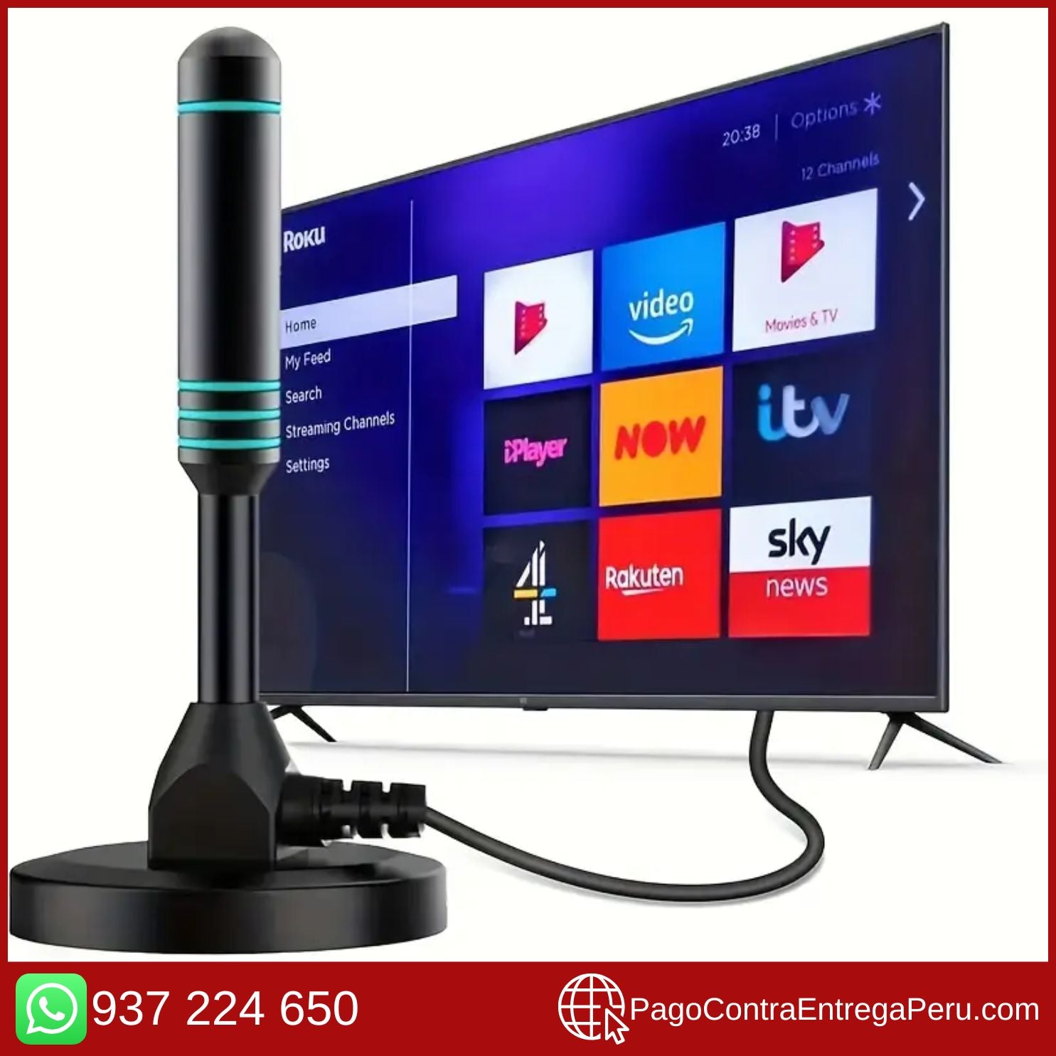 ANTENA DE TV DIGITAL HD 4K PREMIUM *