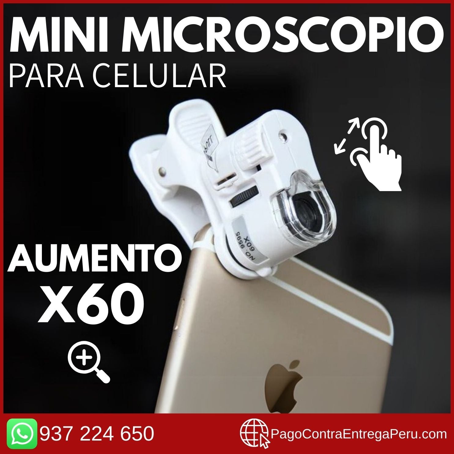 🔬MINI MICROSCOPIO PARA CELULAR 60X🔬