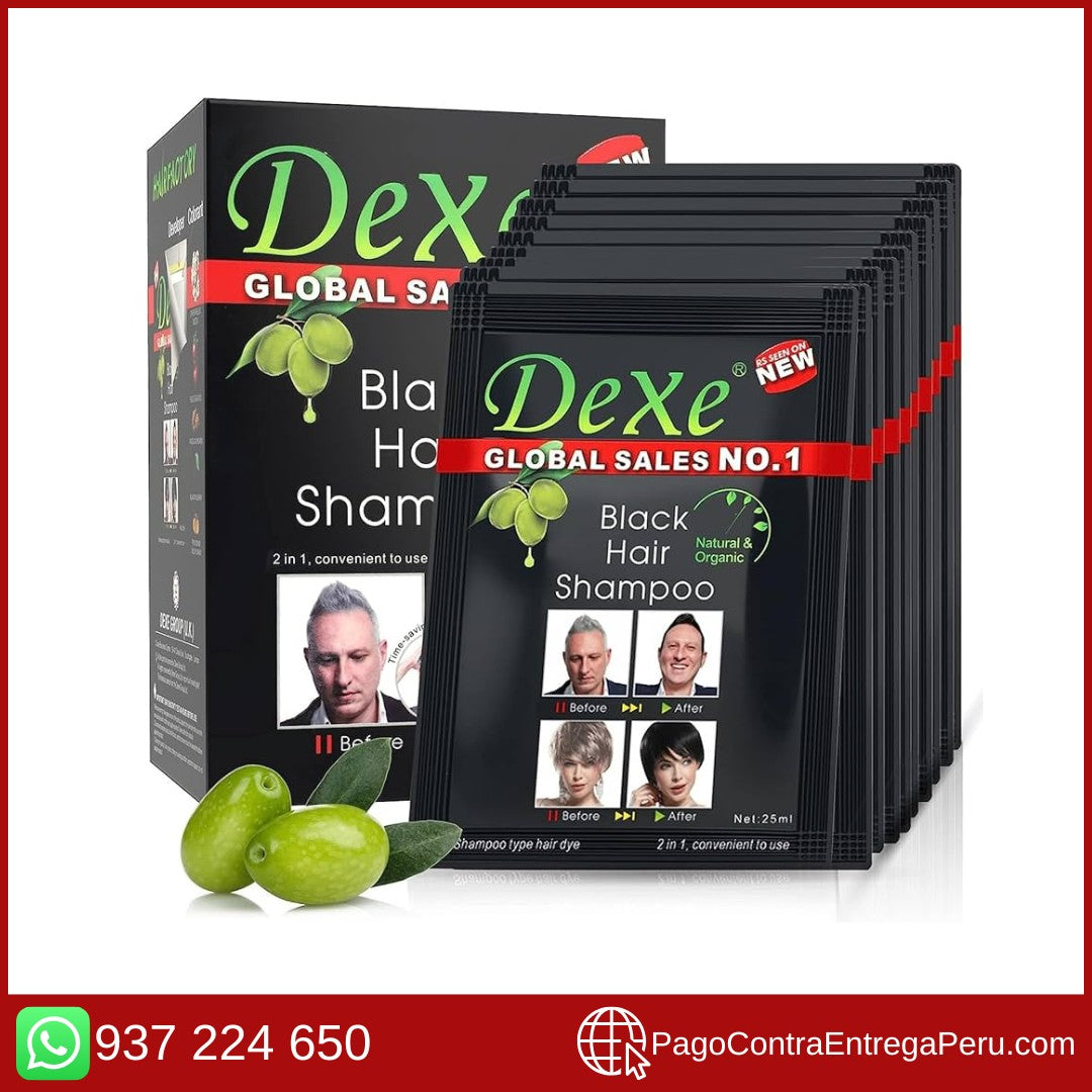 DEXE SHAMPOO TINTE ORIGINAL (10 SACHETS PARA 1 AÑO ENTERO)