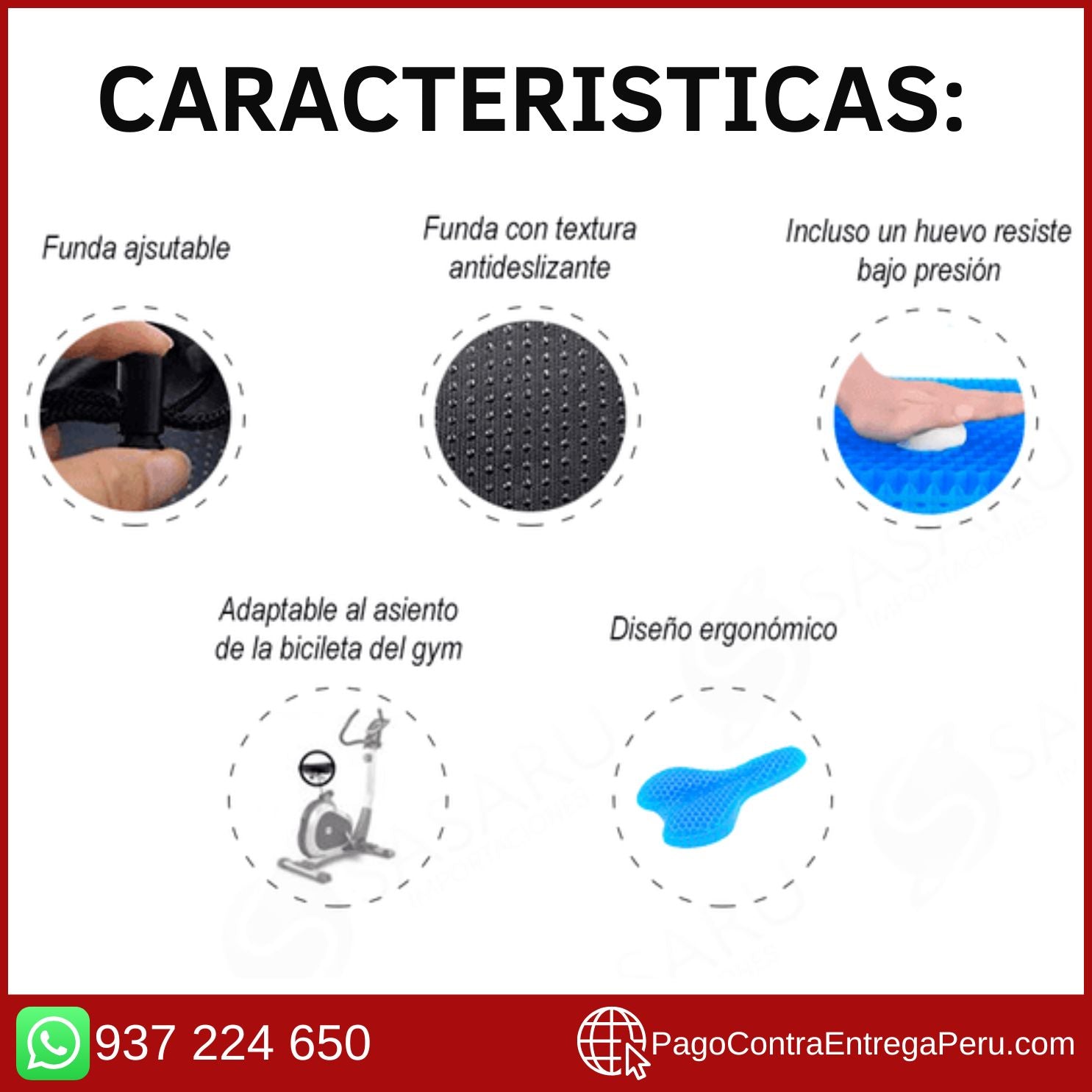 ASIENTO DE GEL ORTOPÉDICO PARA BICICLETA