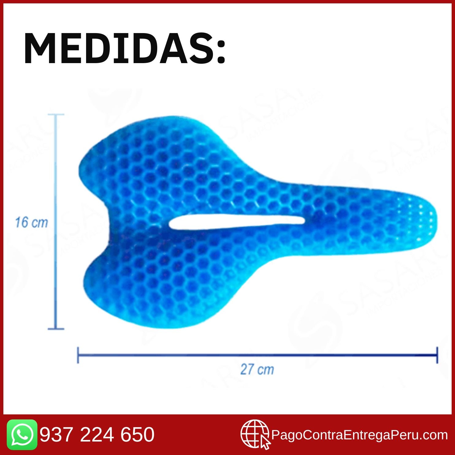 ASIENTO DE GEL ORTOPÉDICO PARA BICICLETA