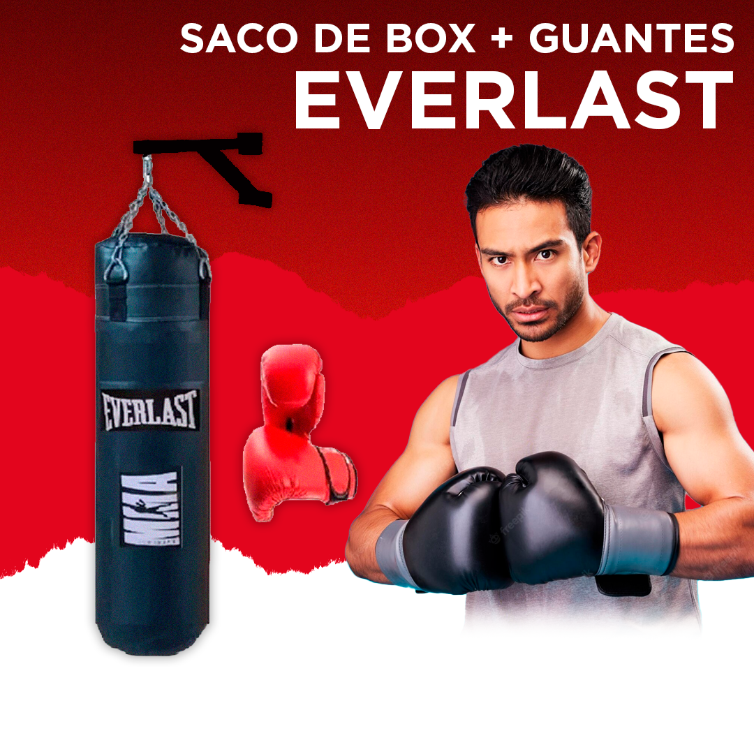 SET PREMIUM SACO DE BOX "EVERLAST"  +  "GUANTES DE BOX" - ENVIOS A TODO EL PERÚ