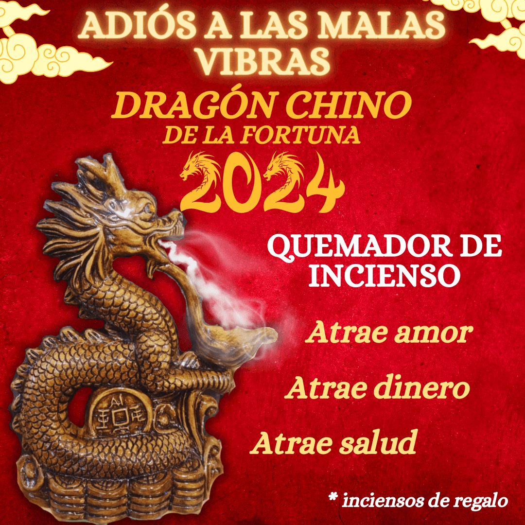 PORTA INCIENSO DRAGÓN CHINO🐉 DE LA FORTUNA 💸(CERÁMICA) + INCIENSOS DE REGALO