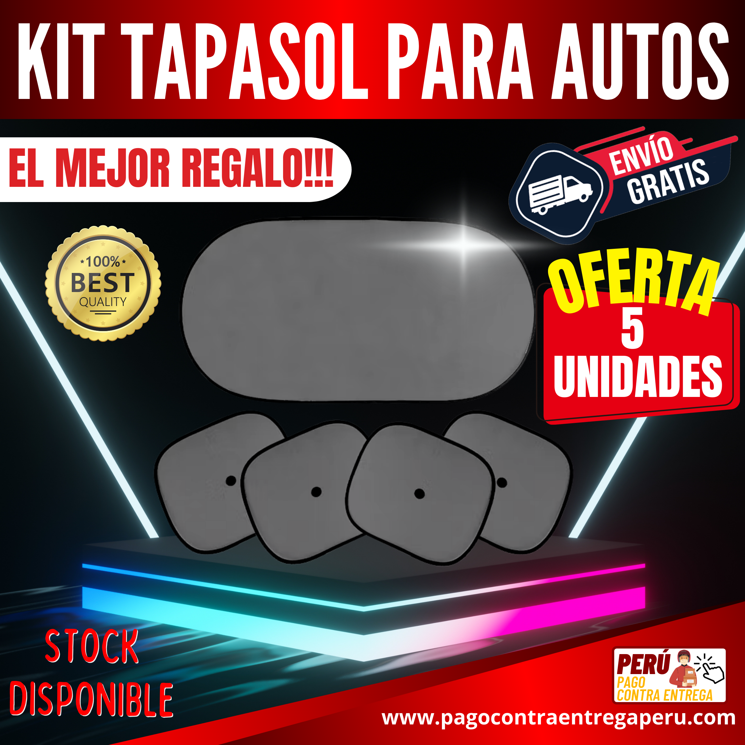 ⭐⭐⭐KIT TAPASOL PARA AUTOS (5 UNIDADES) ⭐⭐⭐