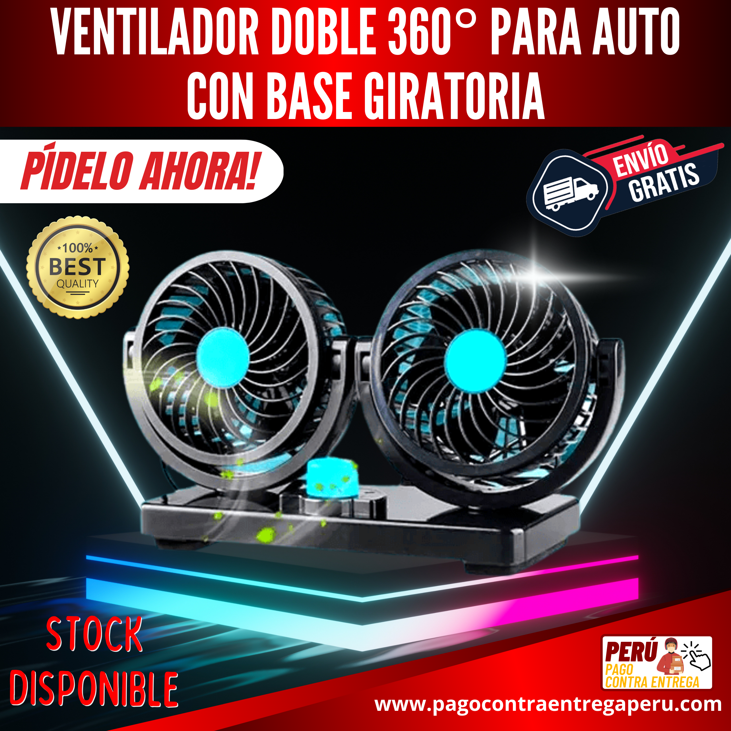 ⭐⭐⭐Ventilador 360° Giratorio para Autos⭐⭐⭐