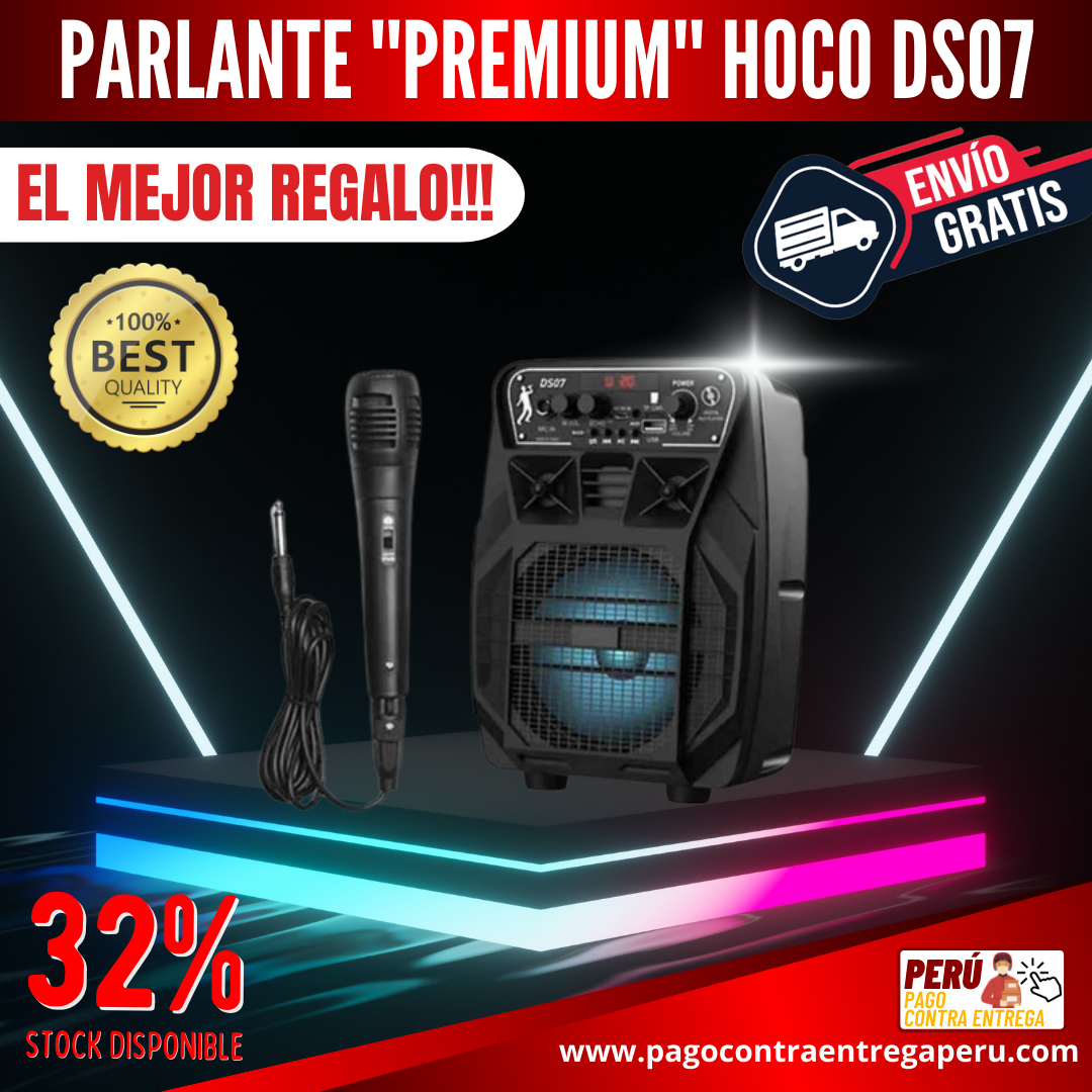 🎵🔊🎤PARLANTE ''PREMIUM'' HOCO DS07 5" + MICROFONO🎤🔊🎵