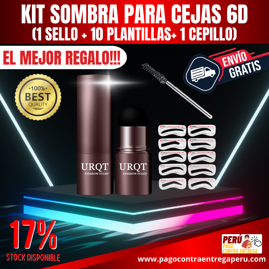 KIT SOMBRA PARA CEJAS 6D (1 SELLO PARA CEJAS + 10 PLANTILLAS + 1 CEPILLO)